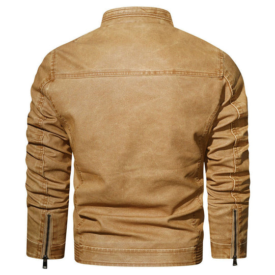 Herren Denim-Blouson im Aviator-Look mit hochschließendem Stehkragen, Zierfaltenärmeln und verdeckten Reißverschlusstaschen Shop Nory