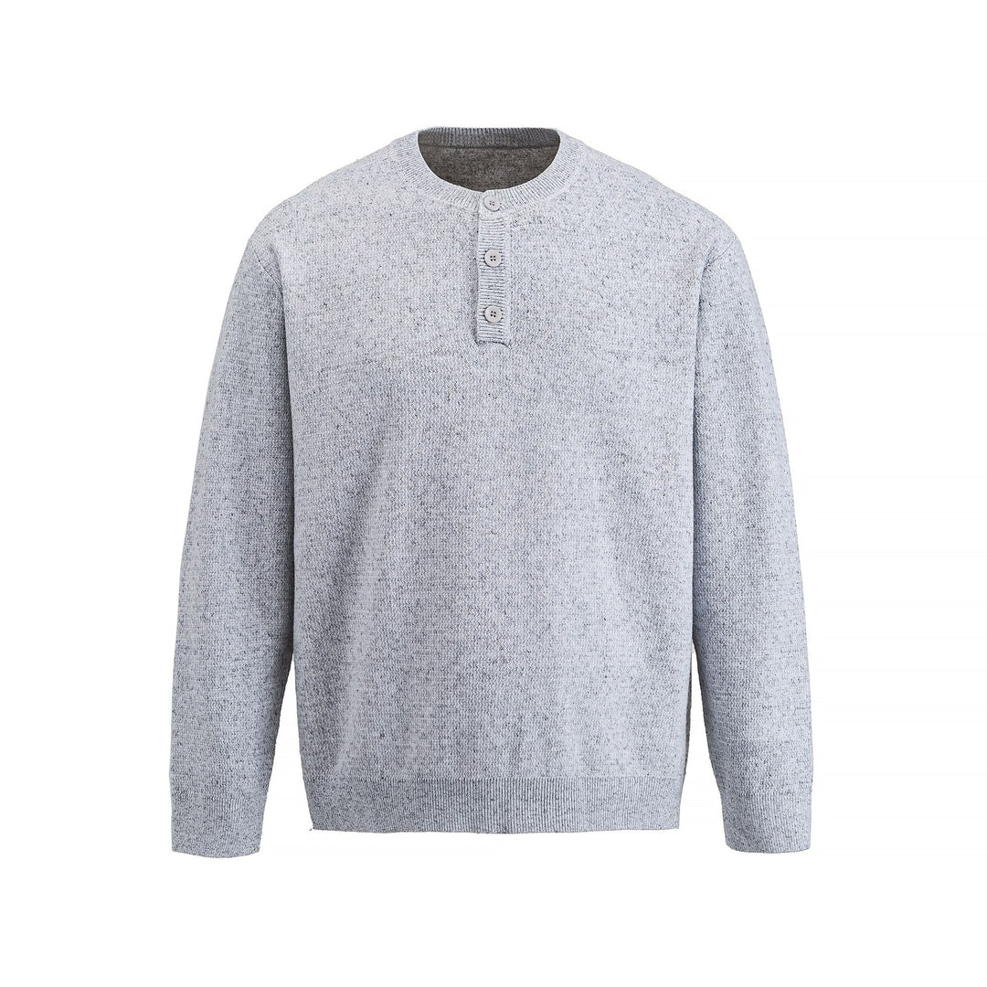Herren Strukturierter Henley‑Strickpullover mit Dreifach‑Knopfleiste Shop Nory