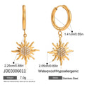 Damen Ohrhänger mit funkelndem Sonnenmotiv aus hypoallergenem Edelstahl Shop Nory