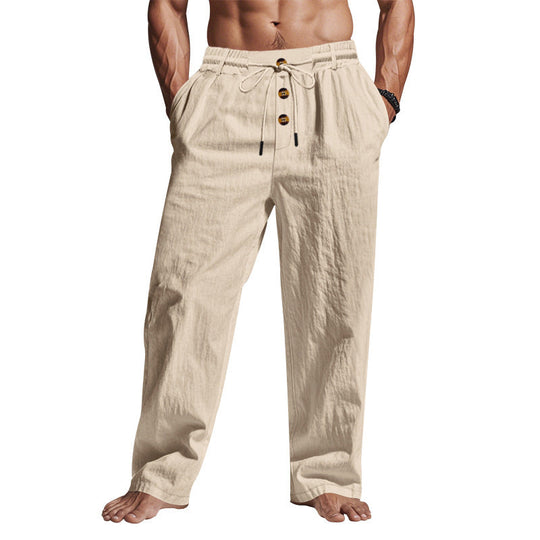 Herren lässige Freizeithose mit verstellbarem Kordelzug und praktischen Seitentaschen