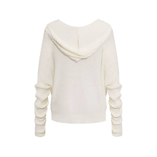 Damen figurnahe Zopfmuster-Strickjacke mit durchgehendem Reißverschluss und weitem V-Ausschnitt Shop Nory