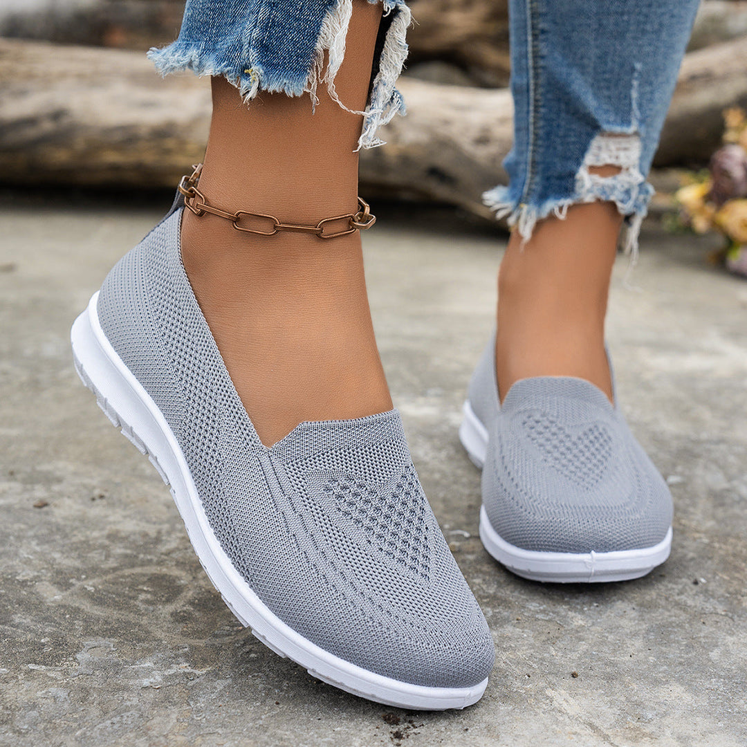 Damen Atmungsaktive Slip-On Freizeitschuhe mit komfortablem Absatz