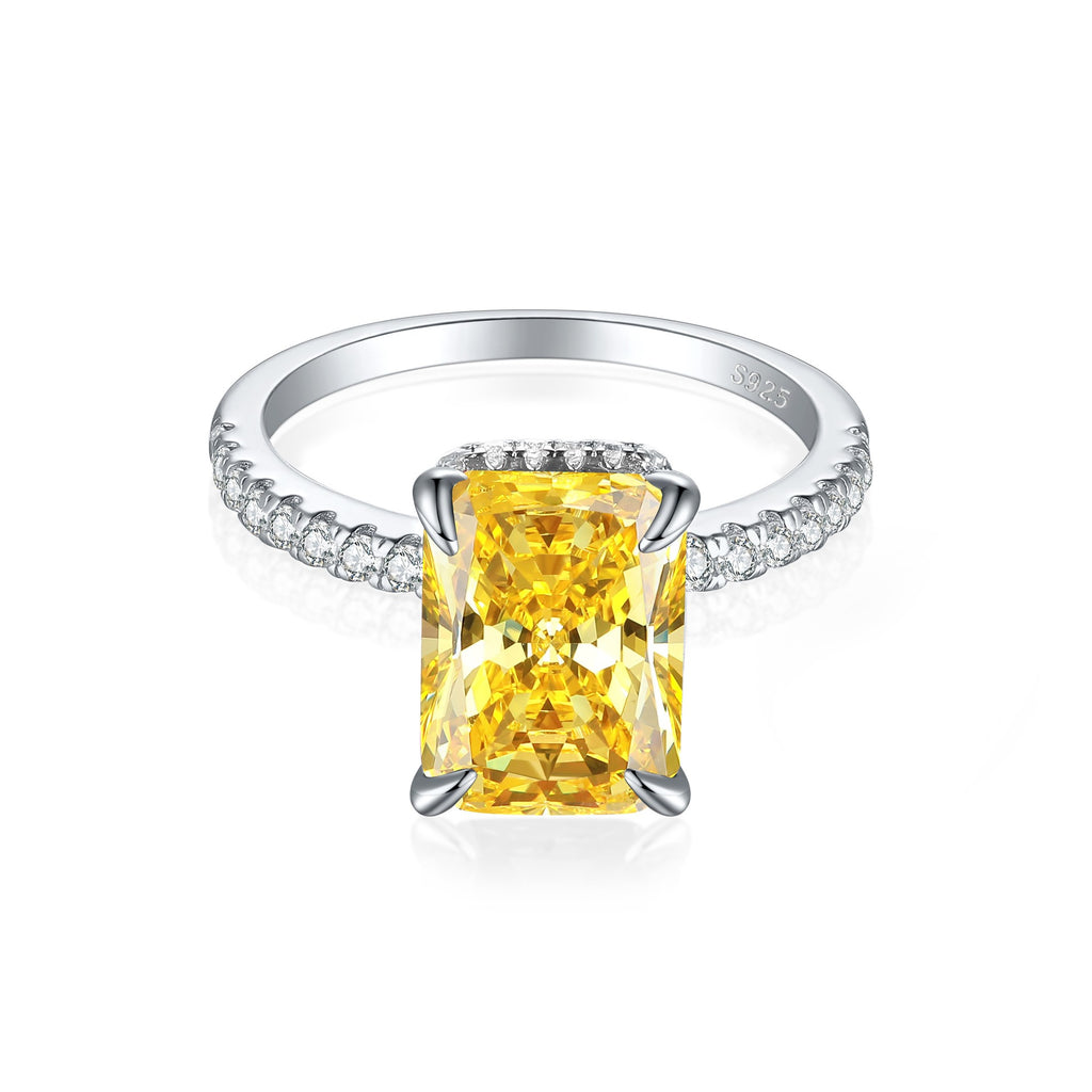 Damen eleganter Ring mit tropfenförmigem Aquamarin und funkelndem Zirkonia-Besatz Shop Nory