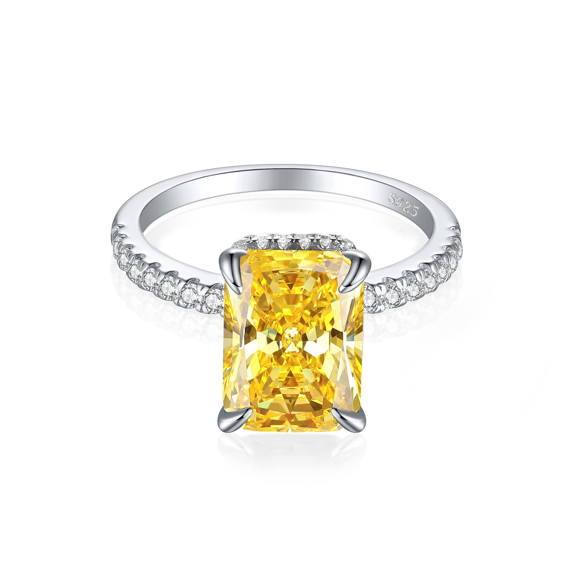 Damen eleganter Ring mit tropfenförmigem Aquamarin und funkelndem Zirkonia-Besatz Shop Nory