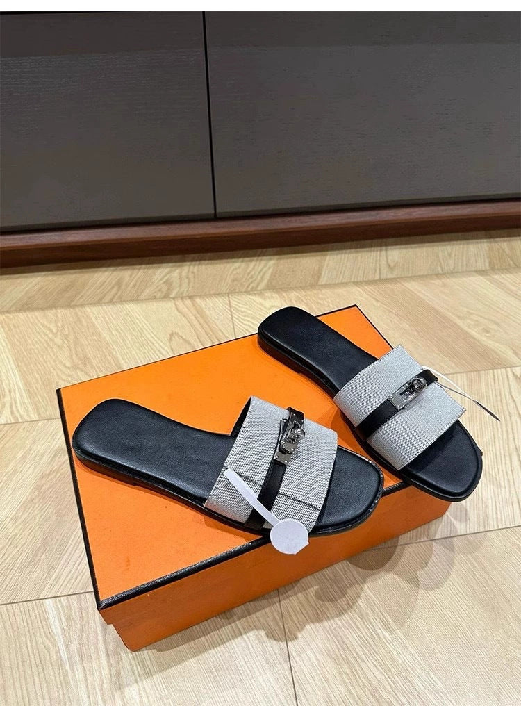 Damen Elegante Pantoletten mit dekorativen Riemen und komfortablem Fußbett