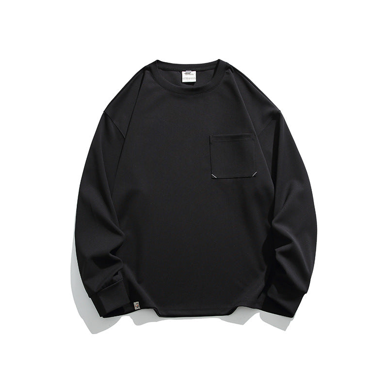 Unisex Oversize-Ripp-Langarmshirt mit Brusttasche, Raglanärmeln und gerippten Bündchen Shop Nory