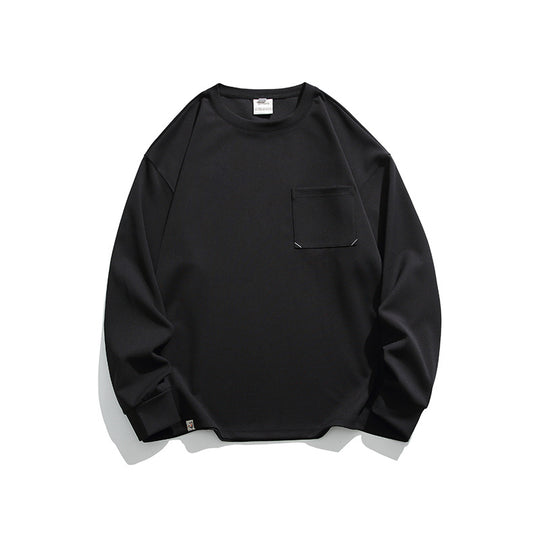 Unisex Oversize-Ripp-Langarmshirt mit Brusttasche, Raglanärmeln und gerippten Bündchen Shop Nory