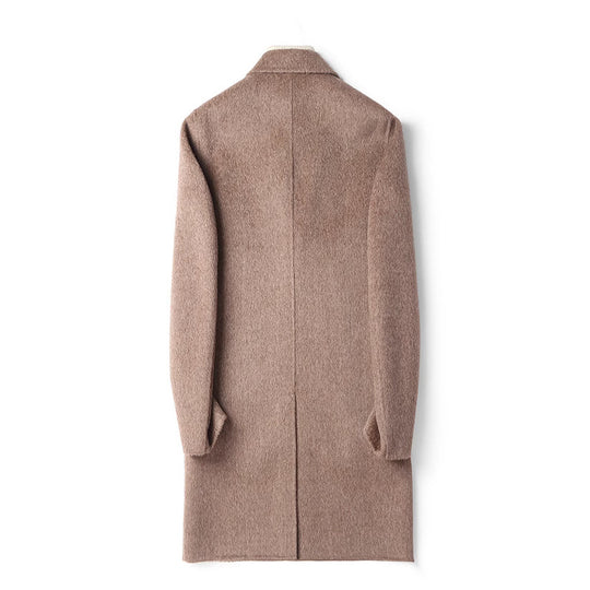 Herren Strukturierter Longcoat aus Wollmix mit fallendem Revers und Ein-Knopf-Verschluss Shop Nory