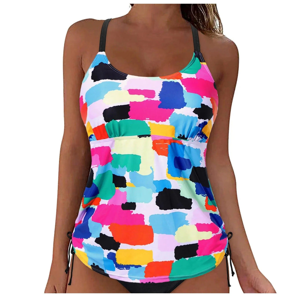 Damen lässiges Tankini-Oberteil mit Schnürung