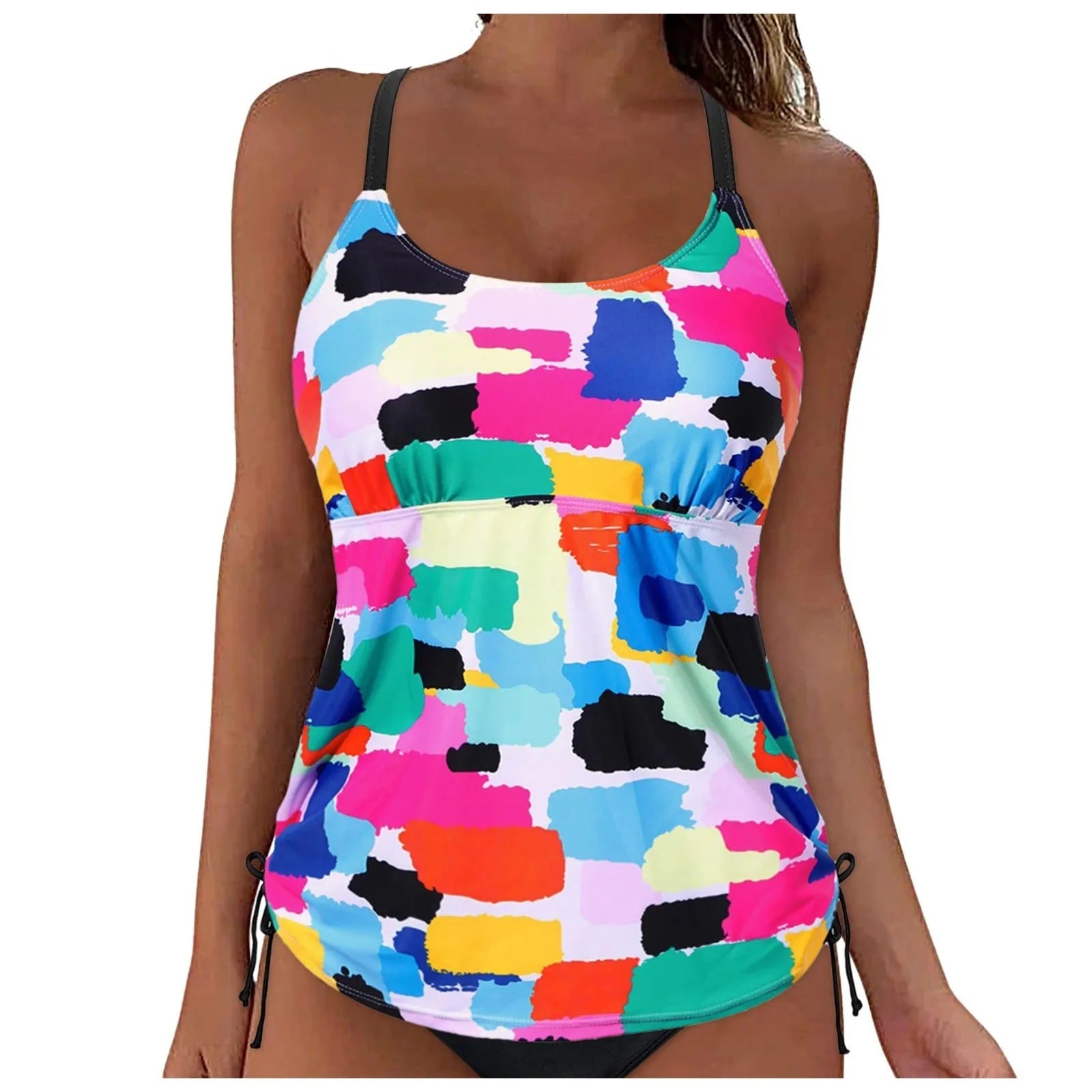 Damen lässiges Tankini-Oberteil mit Schnürung