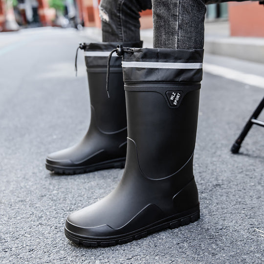 Herren Outdoor-Gummistiefel mit Thermokragen, Zugkordelverschluss und rutschfester Profilsohle Shop Nory