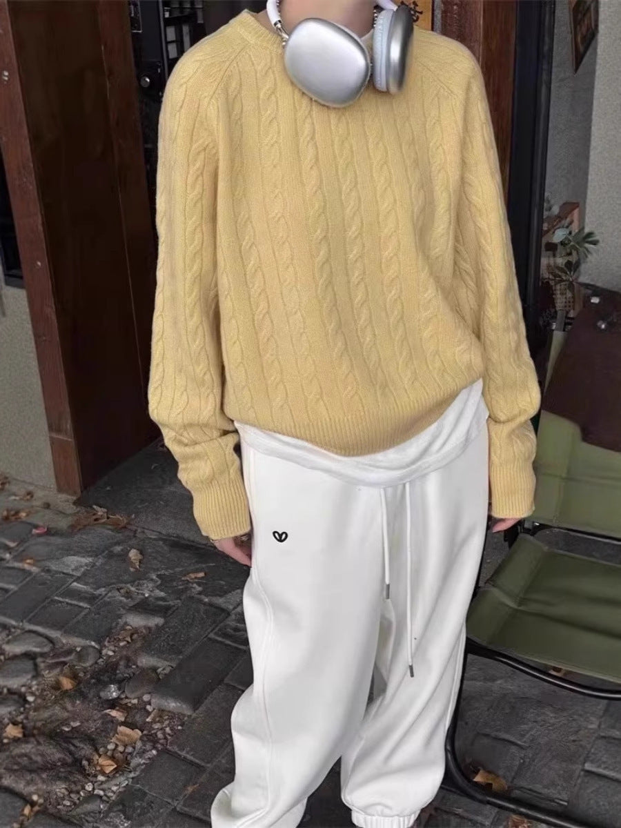 Damen Zopfstrick-Pullover aus Baumwoll-Mix mit legerer Oversize-Silhouette Shop Nory