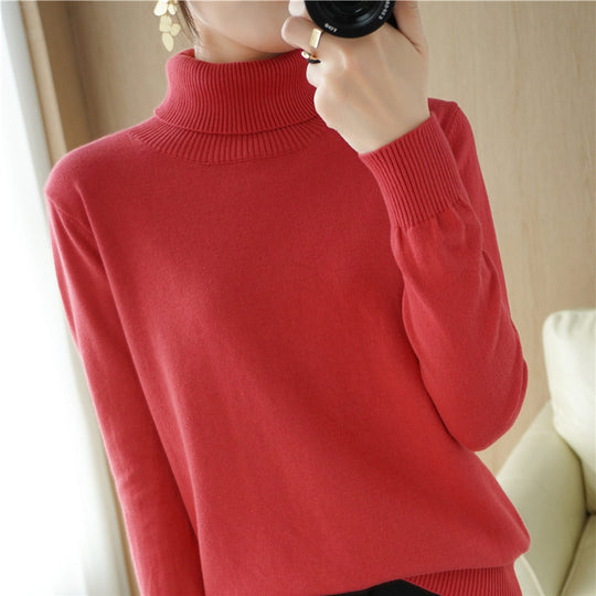 Damen Minimalistischer Feinstrick-Rolli mit hohem Rippkragen und schmaler Passform Shop Nory