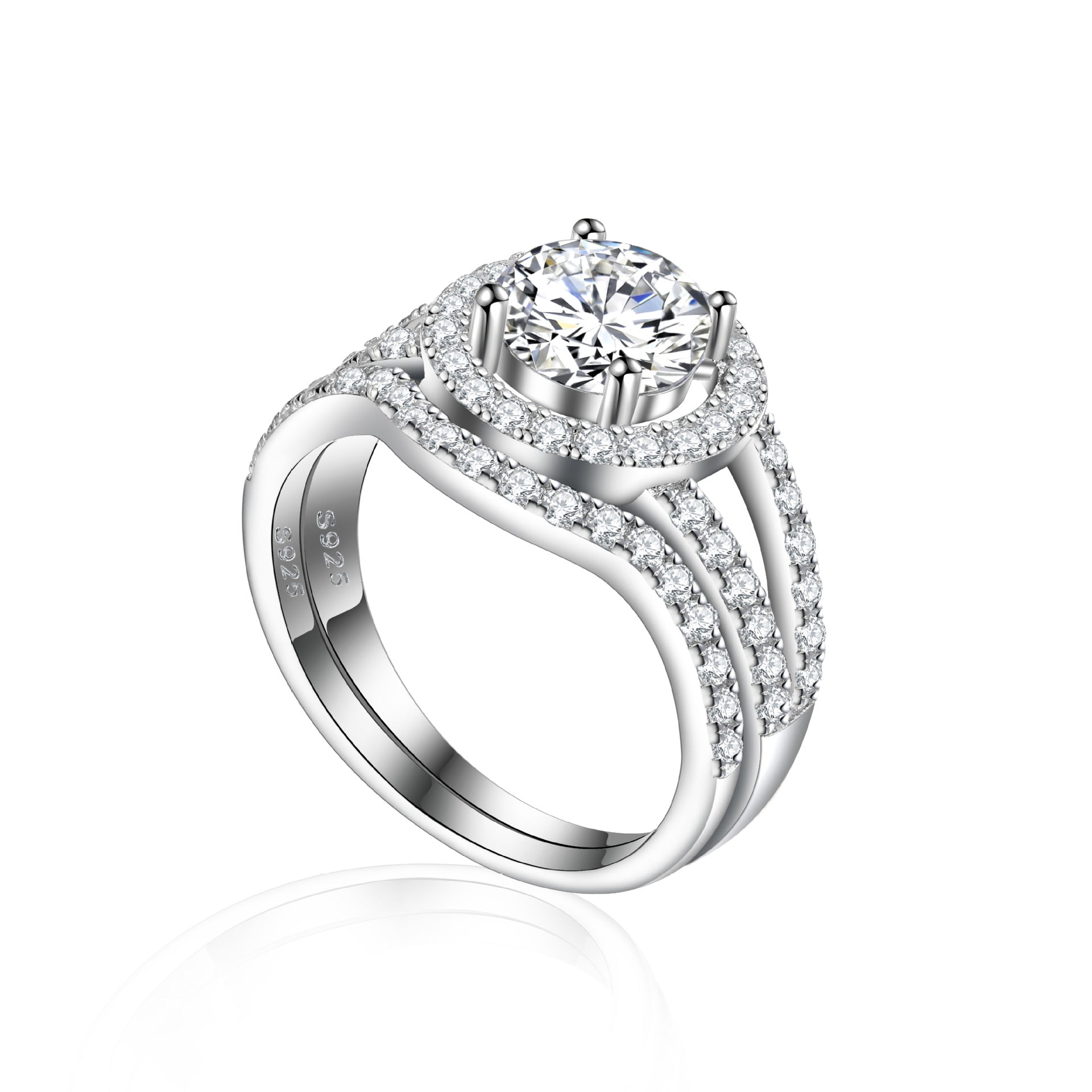 Damen Verlobungsring mit funkelndem Solitär und filigraner Zirkonia-Fassung Shop Nory