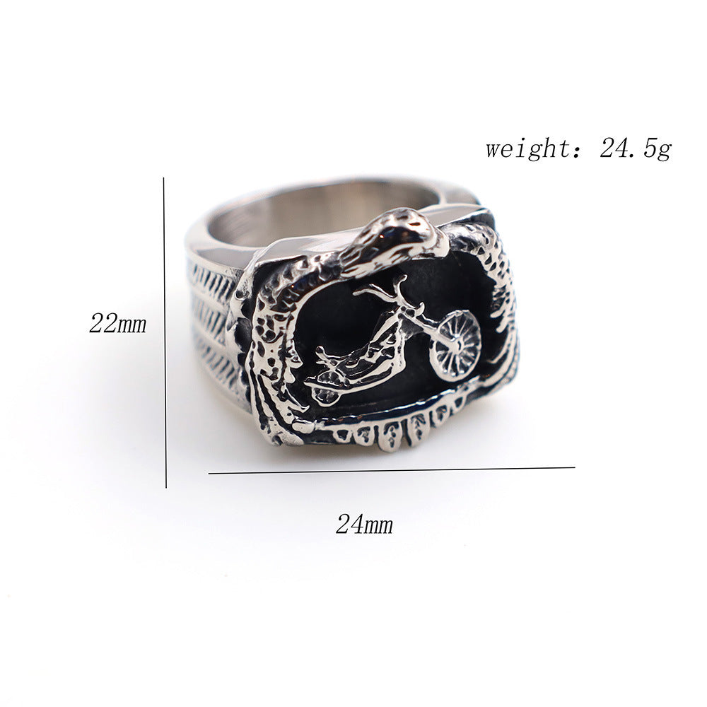 Herren detailreicher Motorrad-Ring Shop Nory