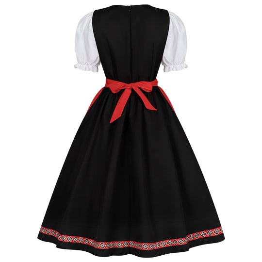 Damen nan traditionelles Dirndlkleid mit besticktem Mieder, Puffärmeln und Schürze Shop Nory