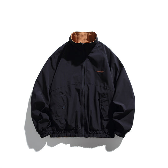 Unisex Leichte Boxy-Windjacke mit hohem Kragen und kontrastiertem Futter Shop Nory