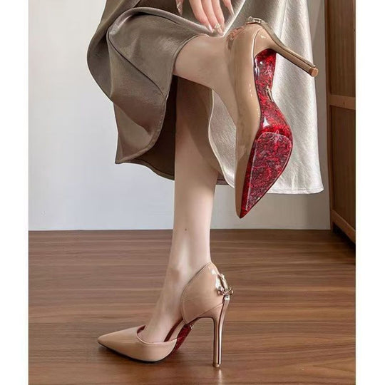 Damen spitze High Heel Pumps mit verstellbarem Riemen