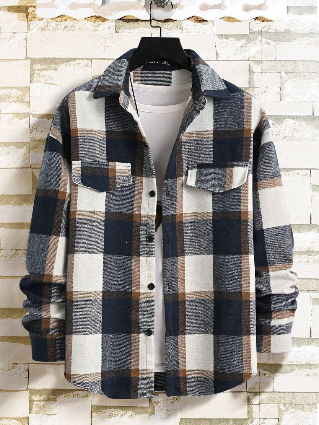 Herren nan weite Karo-Hemdenjacke aus weichem Flanell mit aufgesetzten Brusttaschen