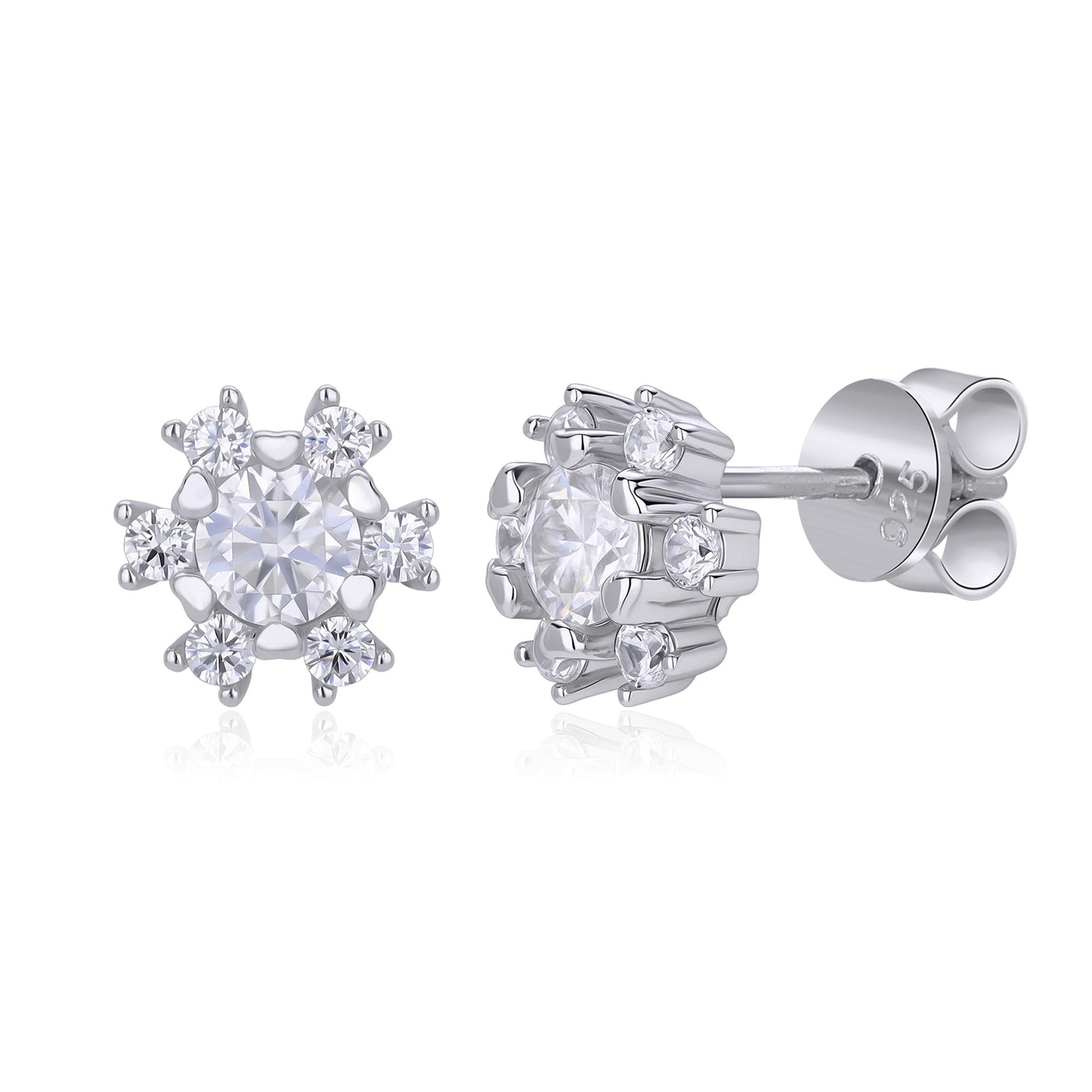 Damen Ohrstecker mit funkelndem Moissanit und 925 Sterlingsilber Shop Nory