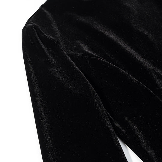 Damen Samtbluse mit Spitzen-Insert und asymmetrischem Spitzensaum Shop Nory