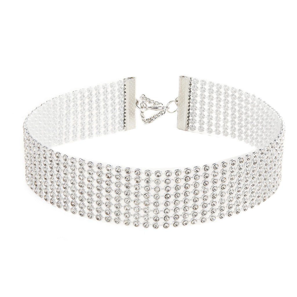 Damen glitzernde Choker-Halskette mit verstellbarem Verschluss Shop Nory