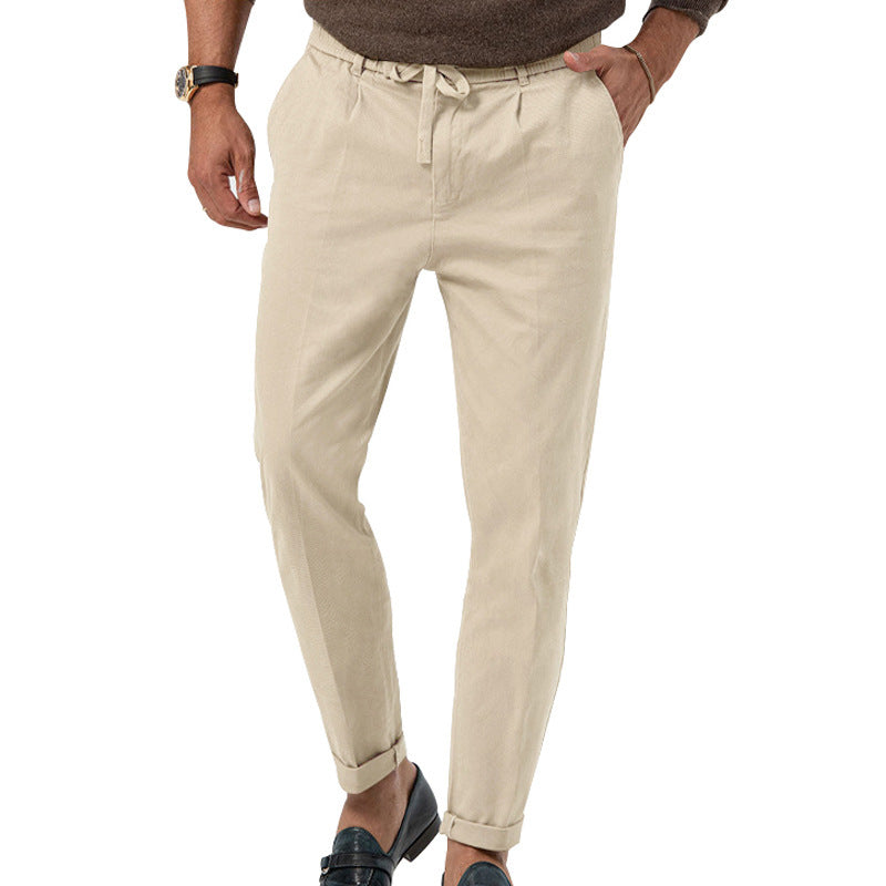 Herren Bequeme Chino-Hose mit elastischem Bund und stylischem Kordelzug