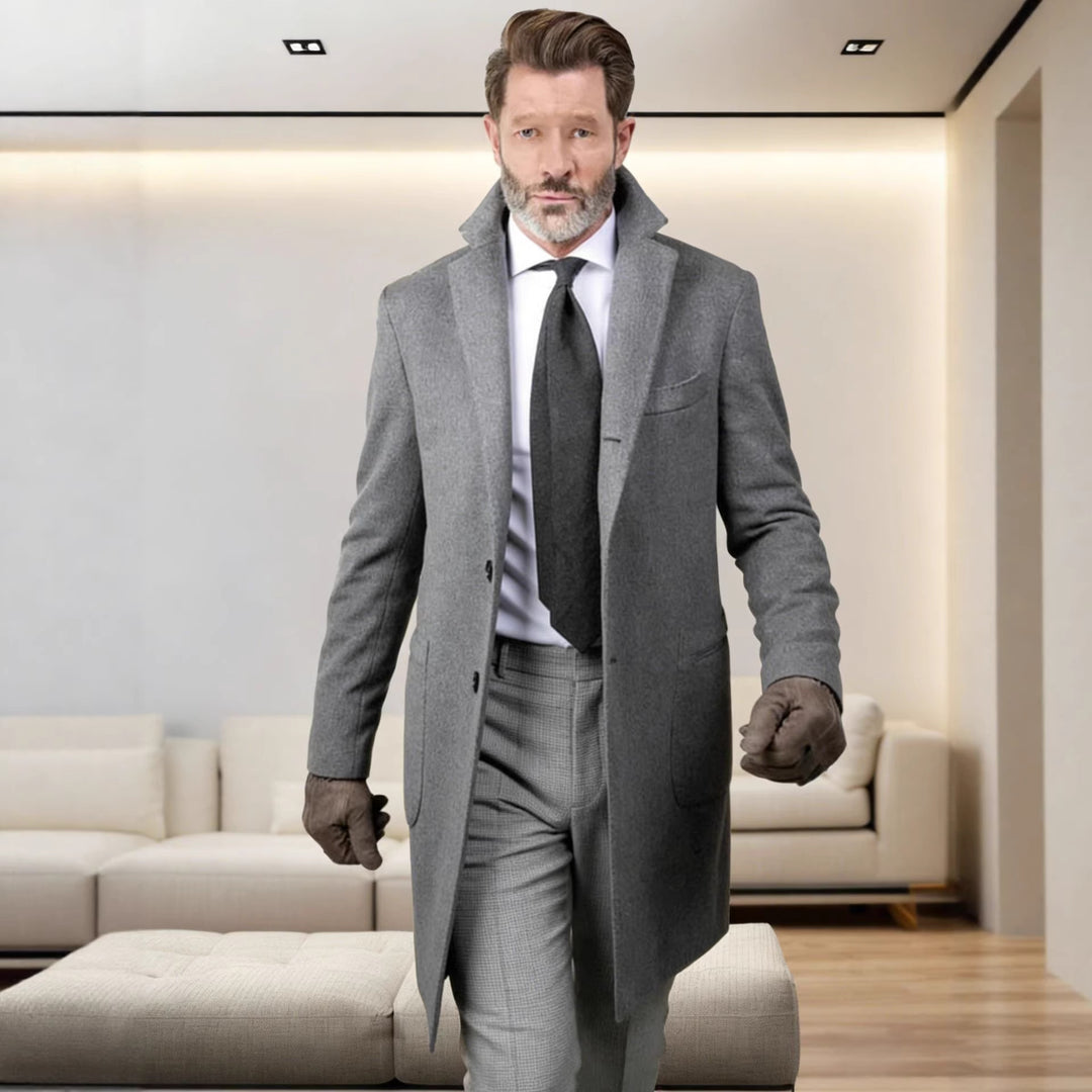 Herren Langer Unstrukturierter Leinen-Blazer mit Ein-Knopf-Verschluss und aufgesetzten Taschen Shop Nory