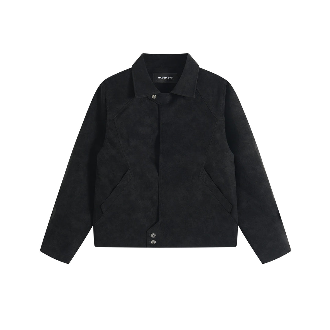 Herren Kurzblouson im Wildlederoptik mit asymmetrischer Frontpatte und geometrischen Pattentaschen Shop Nory