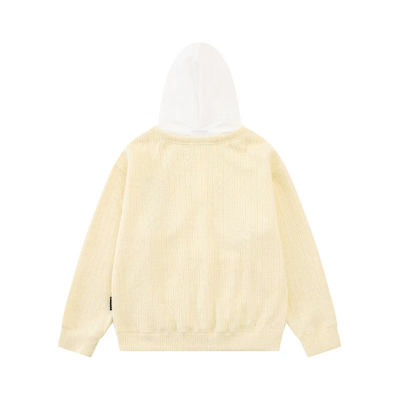 Damen Kapuzenpullover mit V‑Ausschnitt, angenähter Krawatten‑Applikation und Sternpatches Shop Nory