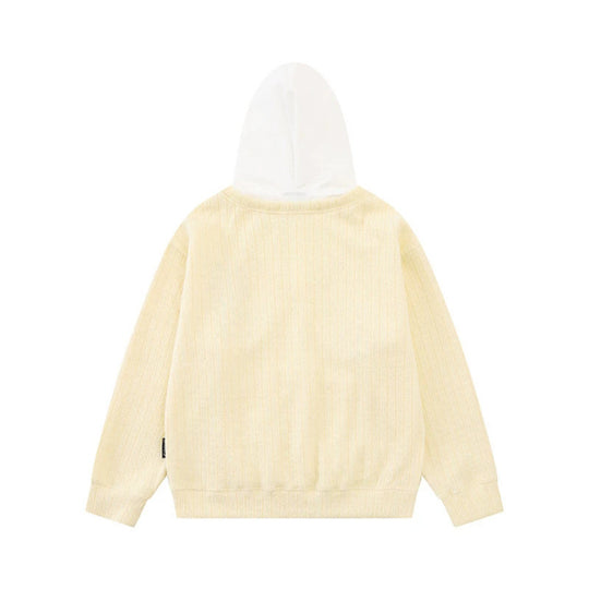 Damen Kapuzenpullover mit V‑Ausschnitt, angenähter Krawatten‑Applikation und Sternpatches Shop Nory
