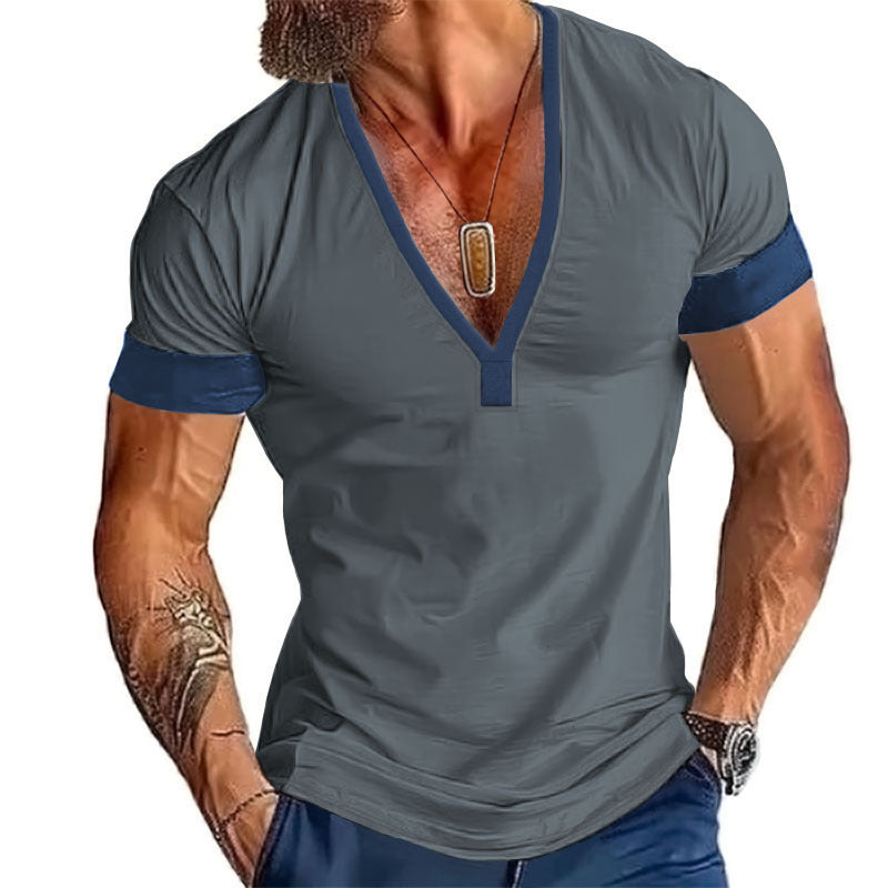 Herren modernes V-Ausschnitt T-Shirt