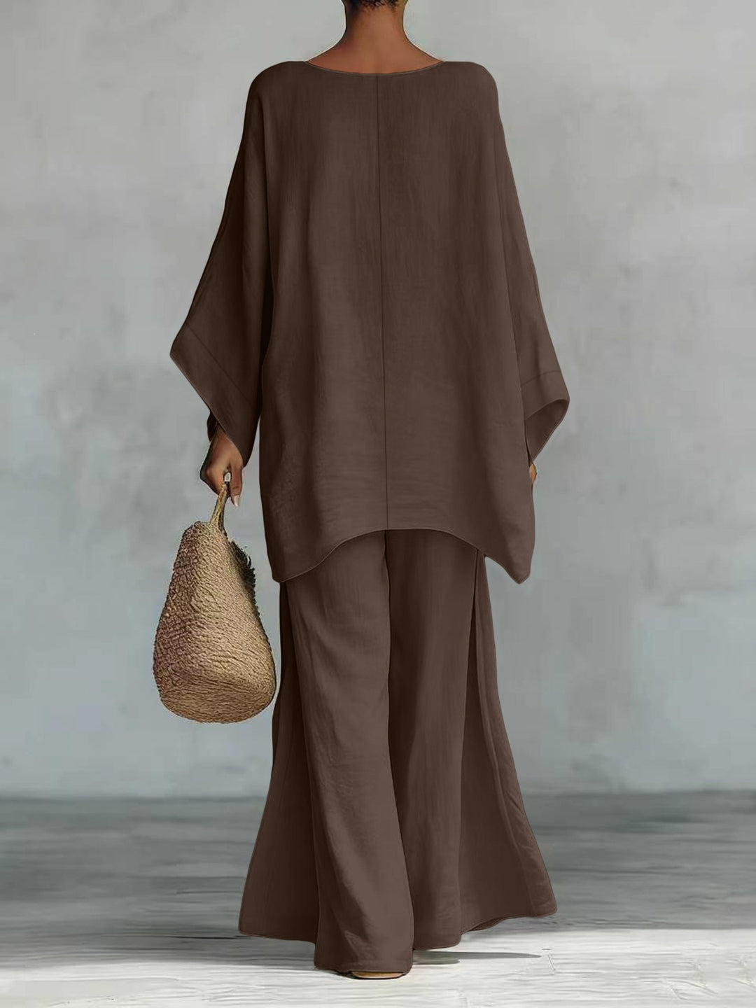 Damen Lässiges Oversize-Kaftanoberteil mit weiten Palazzohosen Shop Nory