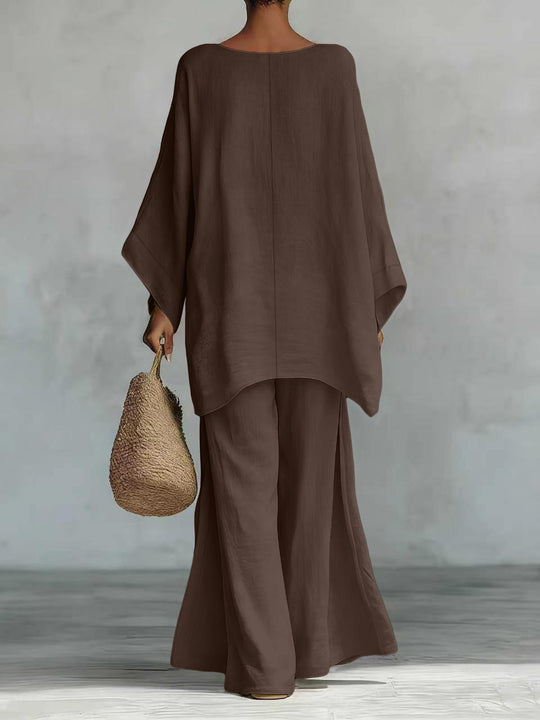Damen Lässiges Oversize-Kaftanoberteil mit weiten Palazzohosen Shop Nory