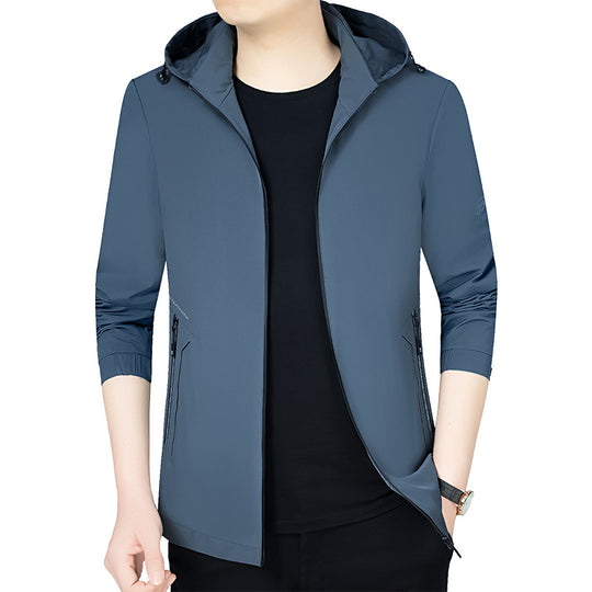 Herren Leichte Kapuzenjacke im urbanen Travel-Style mit Dreiviertelärmeln Shop Nory