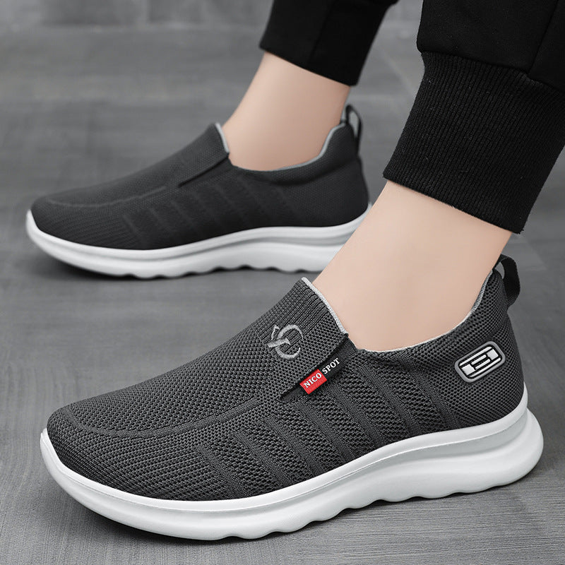 Herren nan atmungsaktiver Slip-On Strick-Freizeitschuh mit elastischem Einstieg, gepolsterter Komfortsohle und rutschfester Wellenlaufsohle Shop Nory