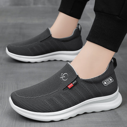 Herren nan atmungsaktiver Slip-On Strick-Freizeitschuh mit elastischem Einstieg, gepolsterter Komfortsohle und rutschfester Wellenlaufsohle Shop Nory