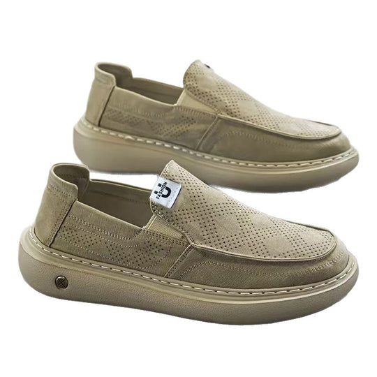 Herren Slip-On Plateau-Sneaker mit perforiertem Veloursleder und gepolstertem Komfortfußbett Shop Nory