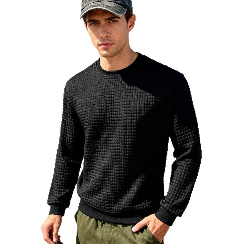Herren Strukturierter Waffelstrick-Pullover aus Baumwollmix mit Rundhalsausschnitt Shop Nory