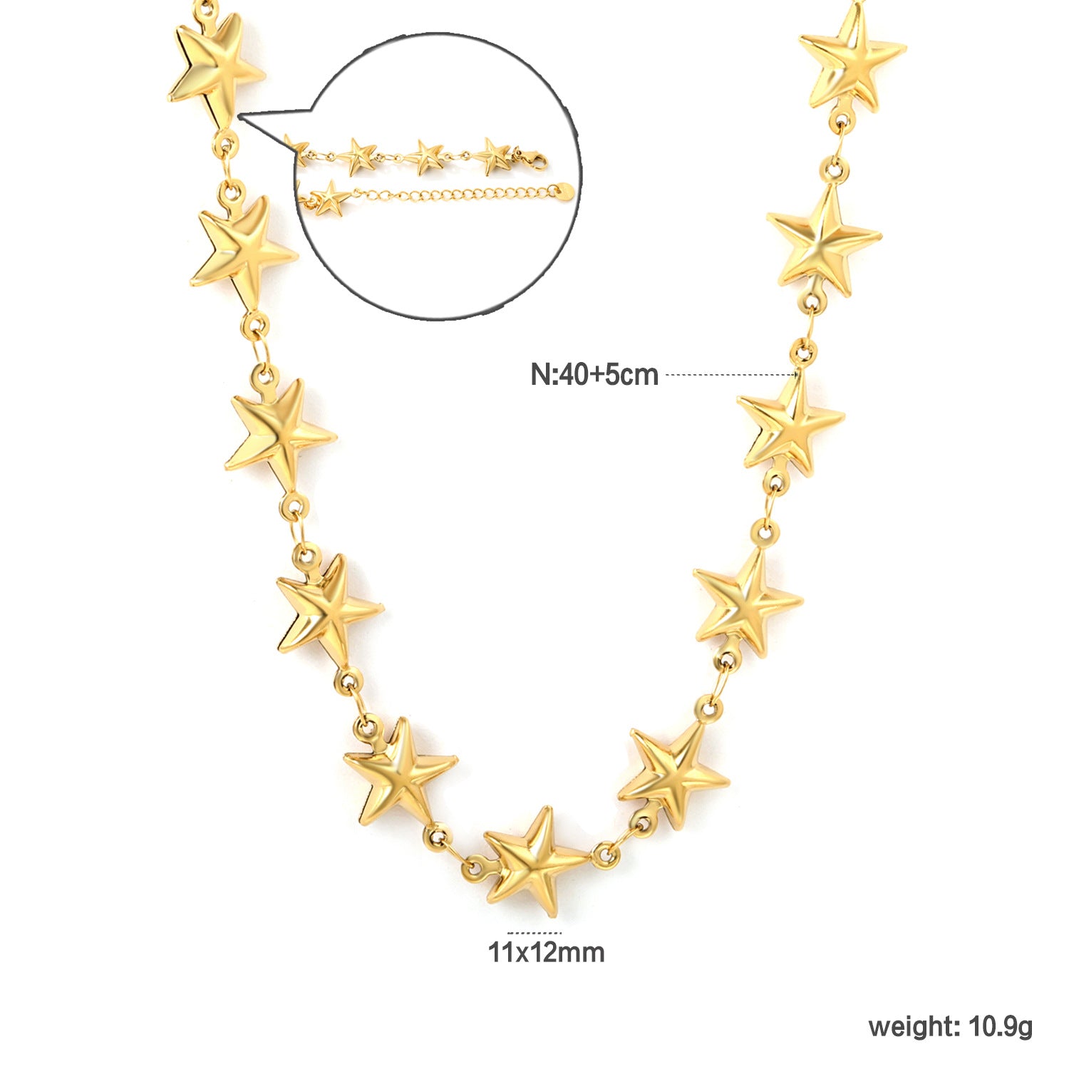 Damen Halskette mit herzförmigen Anhängern und verstellbarem Verschluss Shop Nory
