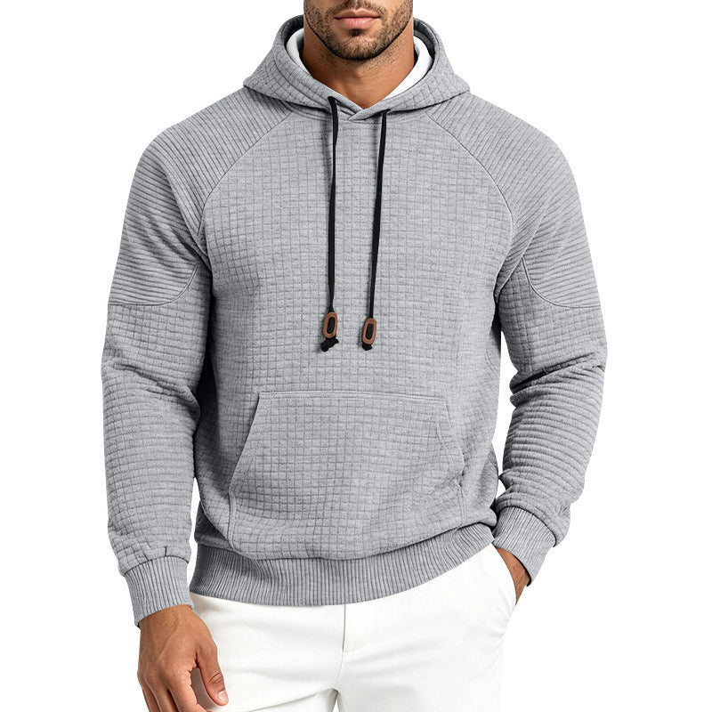 Herren Strukturierter Kapuzenpullover aus Waffeljersey mit Kängurutasche und Raglanärmeln Shop Nory