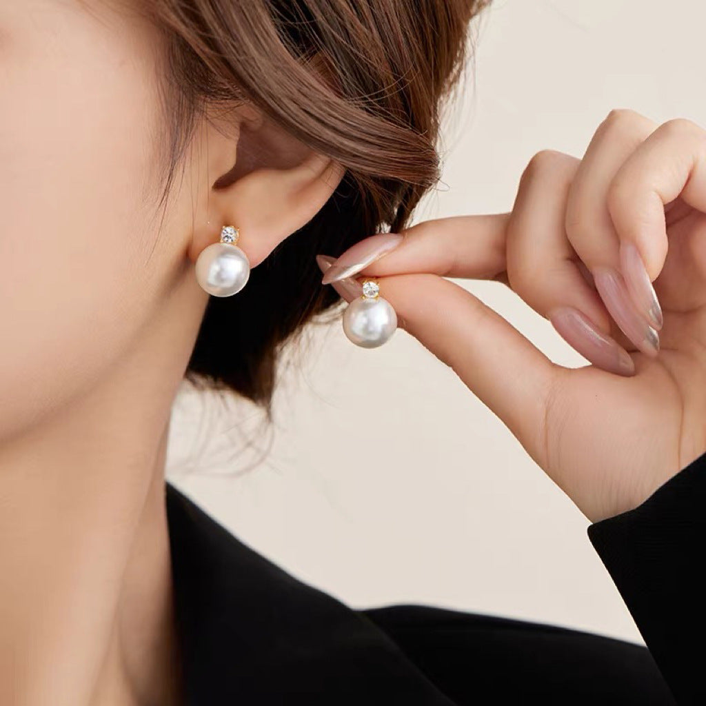 Damen Elegante Perlen Ohrstecker Shop Nory