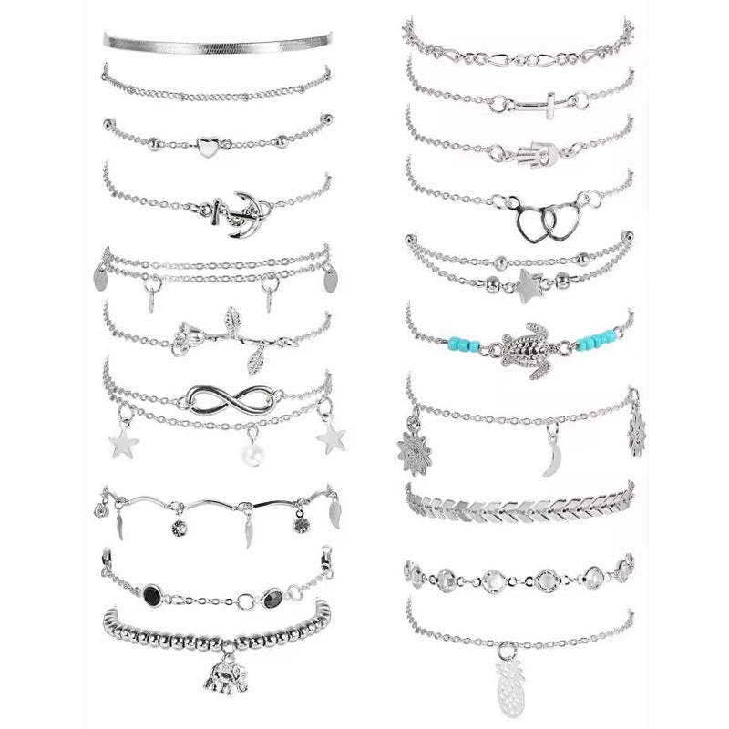 Damen Fußkettchen-Set mit verspielten Anhängern und vielfältigen Designs Shop Nory