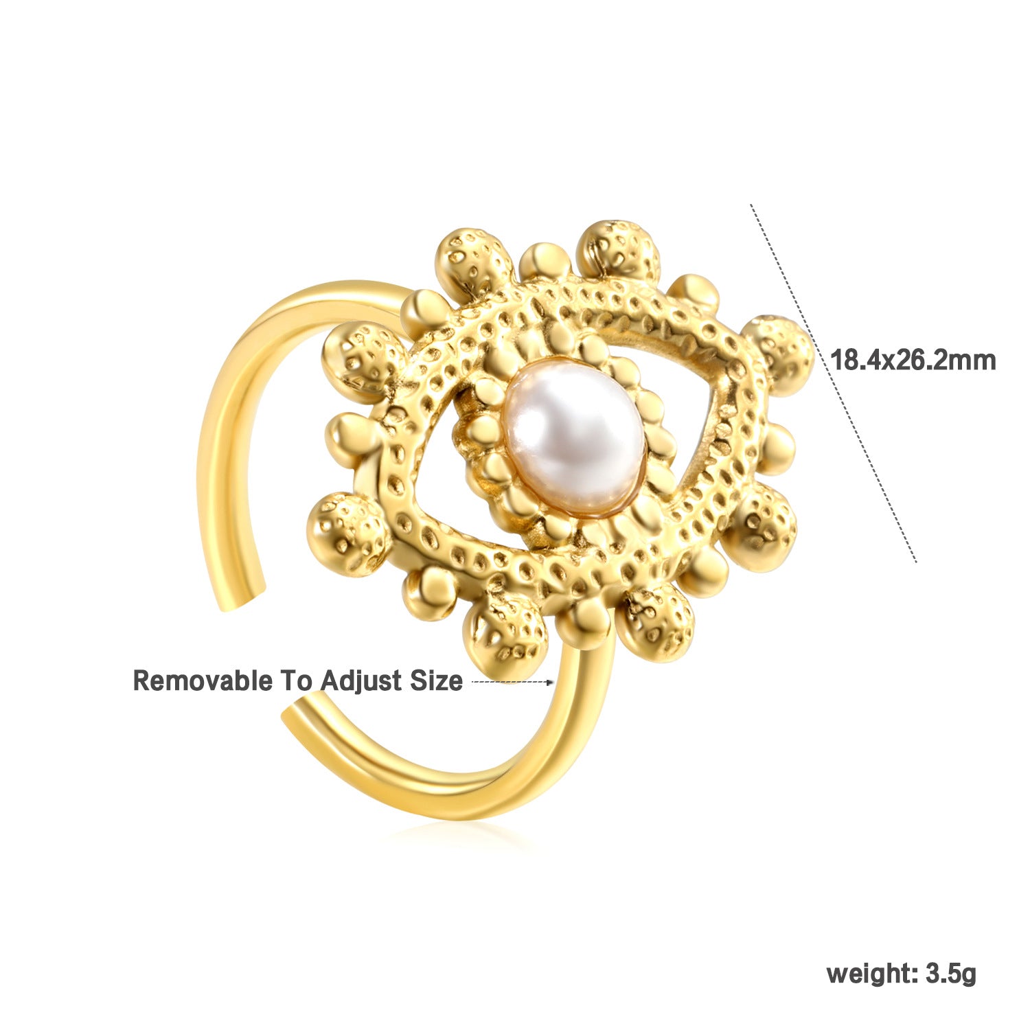 Damen verstellbarer Ring mit kunstvollem Augen-Motiv Shop Nory