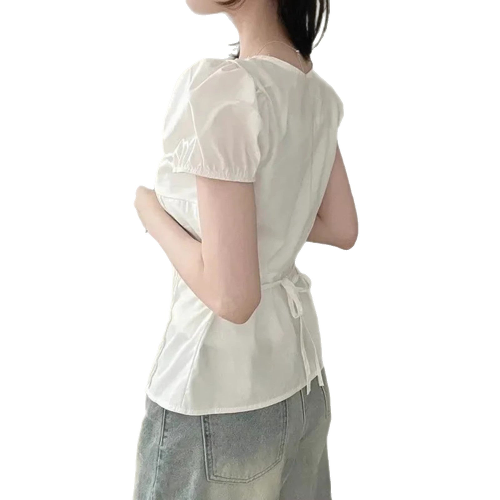 Damen Elegantes Blusenoberteil mit Rüschendetails und taillierter Silhouette