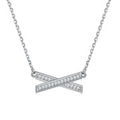 Damen Halskette mit modernem Kreuz-Design und funkelndem Zirkonia-Besatz Shop Nory
