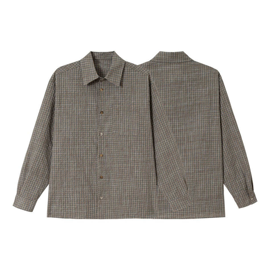 Herren Leichtes Karo-Overshirt aus Baumwollmischung mit geradem Saum und aufgesetzter Brusttasche Shop Nory