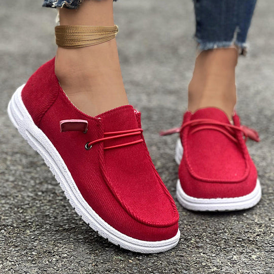Damen Mode Slip-On Schuhe mit rutschfester Sohle und elastischem Band