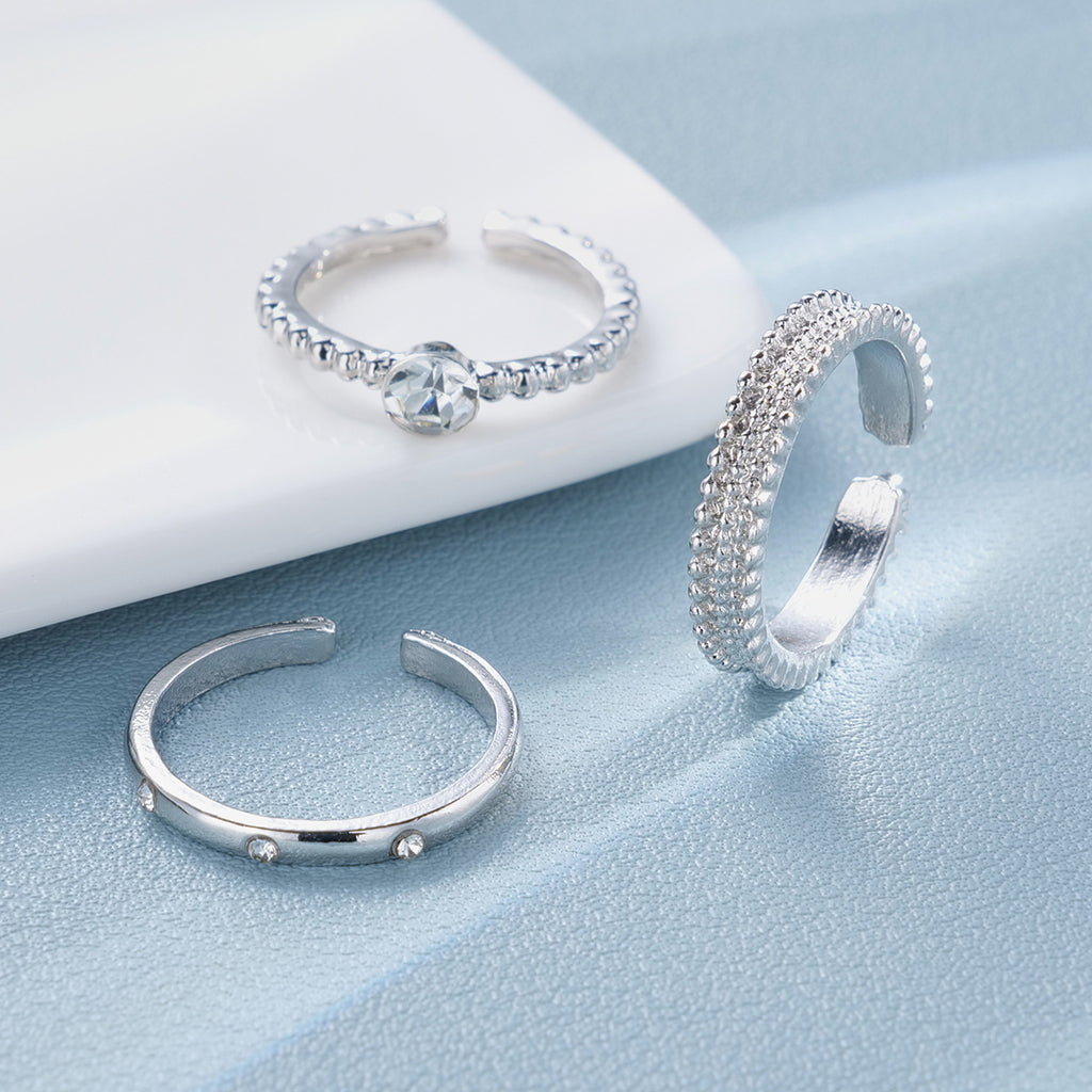 Damen Ring-Set mit funkelnden Zirkonia und elegantem Design Shop Nory