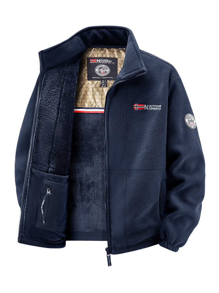Damen Thermo-Fleecejacke mit wärmendem Teddyfutter, Stehkragen und Reißverschlusstaschen Shop Nory